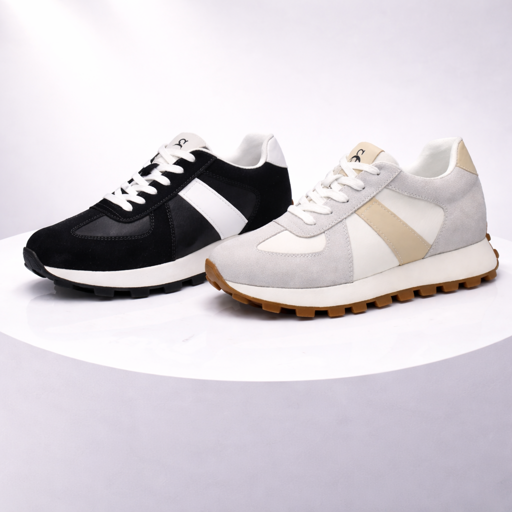 Zapatillas con alza para hombre | Casual con cordones | Ante de Vaca