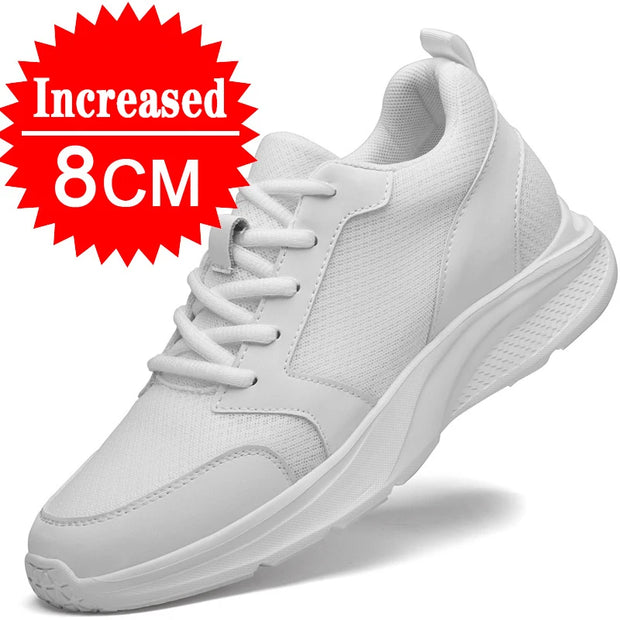 Zapatos con alzas para hombre, zapatillas deportivas con aumento de altura, zapatos deportivos informales de 10cm, zapatos invisibles con aumento interior para hombre de 8cm