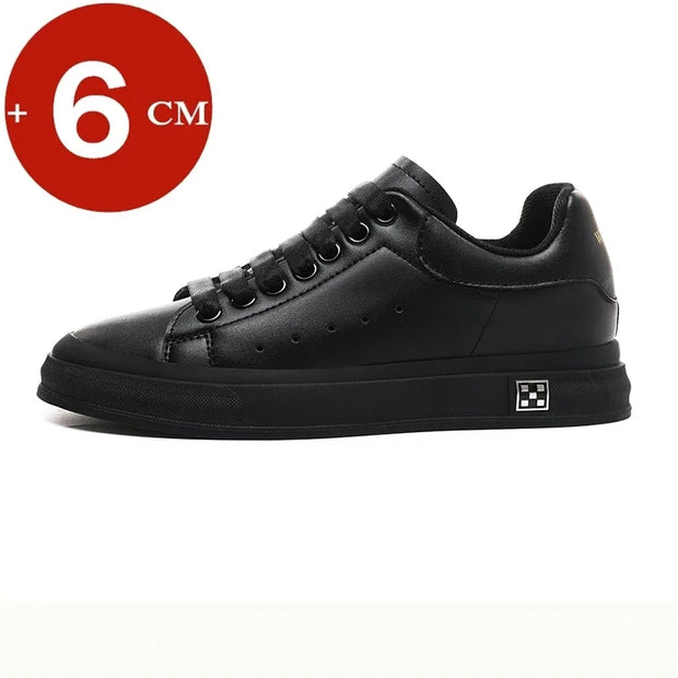 Zapatillas deportivas con alza para hombre +6 cm | Blanco y negro | Tallas 37-46