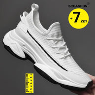 Zapatillas de deporte con suela gruesa para hombre, calzado deportivo de malla con elevador de 7cm, Tenis masculinos de diseñador para monopatín