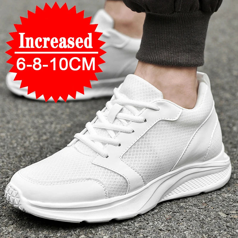 Zapatos con alzas para hombre, zapatillas deportivas con aumento de altura, zapatos deportivos informales de 10cm, zapatos invisibles con aumento interior para hombre de 8cm