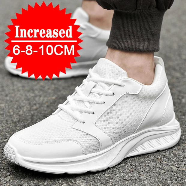 Zapatos con alzas para hombre, zapatillas deportivas con aumento de altura, zapatos deportivos informales de 10cm, zapatos invisibles con aumento interior para hombre de 8cm