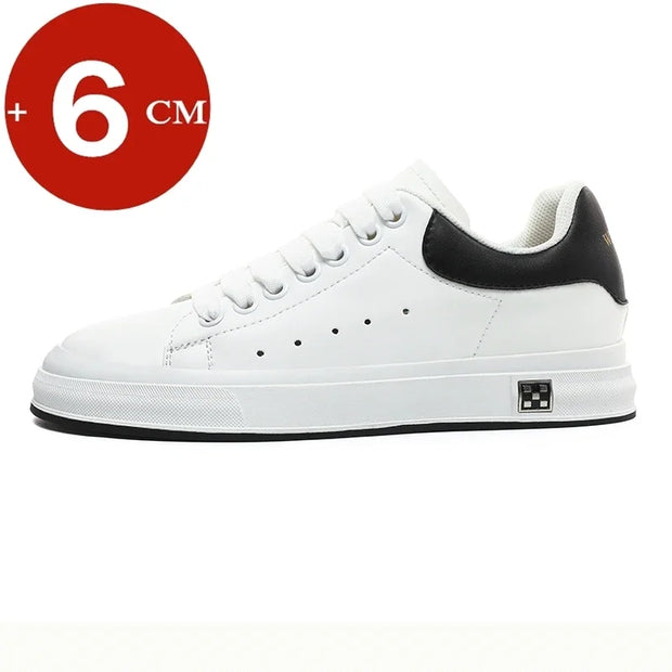 Zapatillas deportivas con alza para hombre +6 cm | Blanco y negro | Tallas 37-46