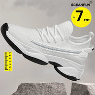 Zapatillas de deporte con suela gruesa para hombre, calzado deportivo de malla con elevador de 7cm, Tenis masculinos de diseñador para monopatín