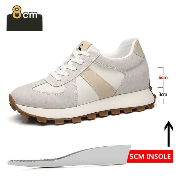 Zapatillas con alza para hombre | Casual con cordones | Ante de Vaca