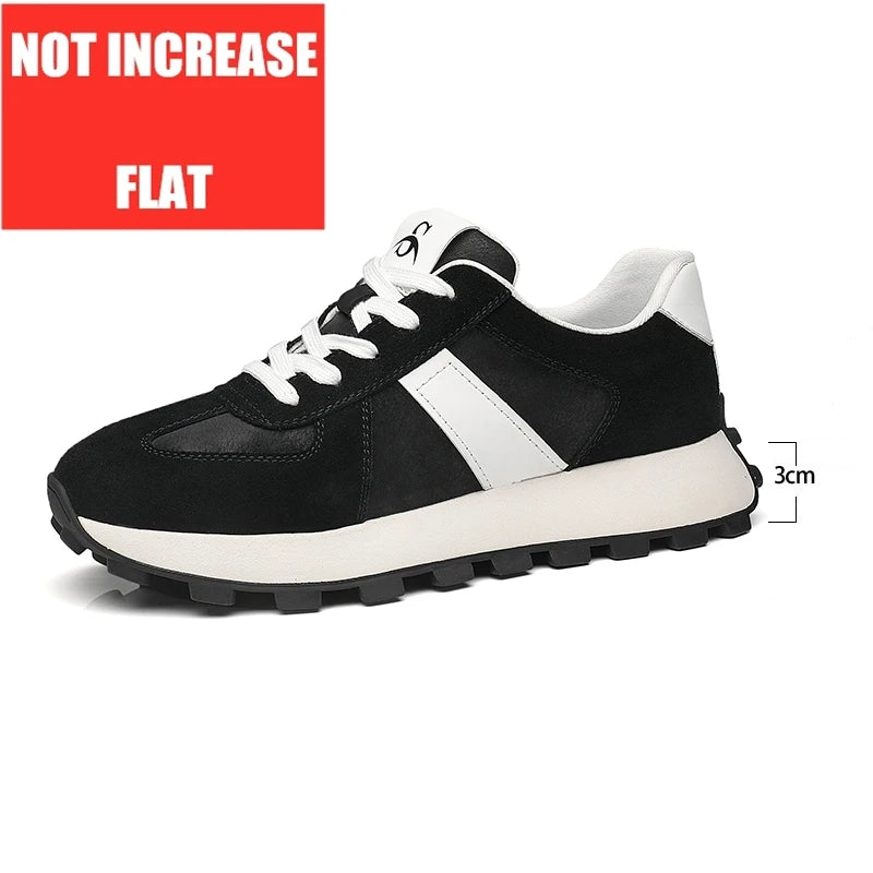 Zapatillas con alza para hombre | Casual con cordones | Ante de Vaca
