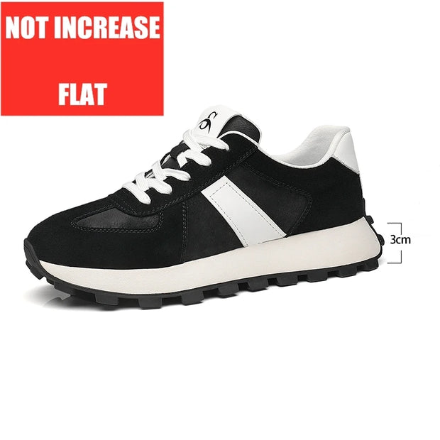 Zapatillas con alza para hombre | Casual con cordones | Ante de Vaca