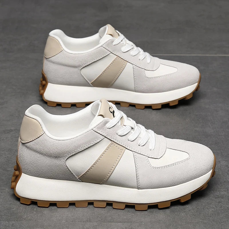 Zapatillas con alza para hombre | Casual con cordones | Ante de Vaca