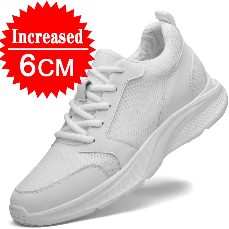 Zapatos con alzas para hombre, zapatillas deportivas con aumento de altura, zapatos deportivos informales de 10cm, zapatos invisibles con aumento interior para hombre de 8cm