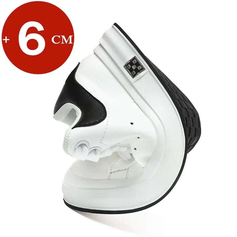 Zapatillas deportivas con alza para hombre +6 cm | Blanco y negro | Tallas 37-46
