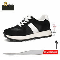 Zapatillas con alza para hombre | Casual con cordones | Ante de Vaca