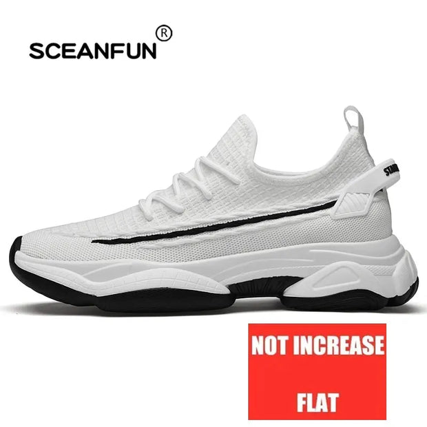 Zapatillas de deporte con suela gruesa para hombre, calzado deportivo de malla con elevador de 7cm, Tenis masculinos de diseñador para monopatín